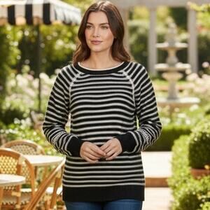 LOFT crewneck striped preppy sweater